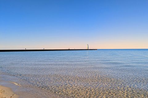 A beach at Frankfort, Michigan. 